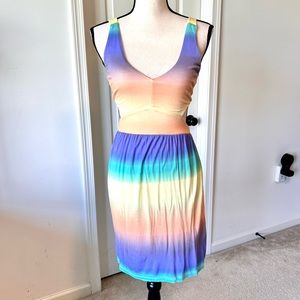 OCEAN DRIVE Ombré Stripe Lightweight Swim Cover Up Dress—SZ. XS